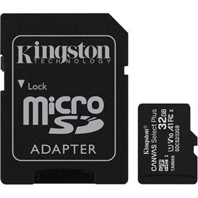 TARJETA MICROSD HC 32GB  ADAPTADOR CANVAS SELECT PLUS CLASE 10 KINGSTON